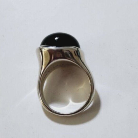 Tiffany & Co Elsa Peretti Black Jade Ring Sizable 8 Pouch & Box - Picture 1 of 7